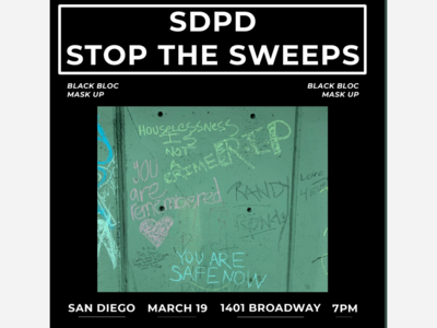 Stop the Sweeps Protest for Homeless in San Diego